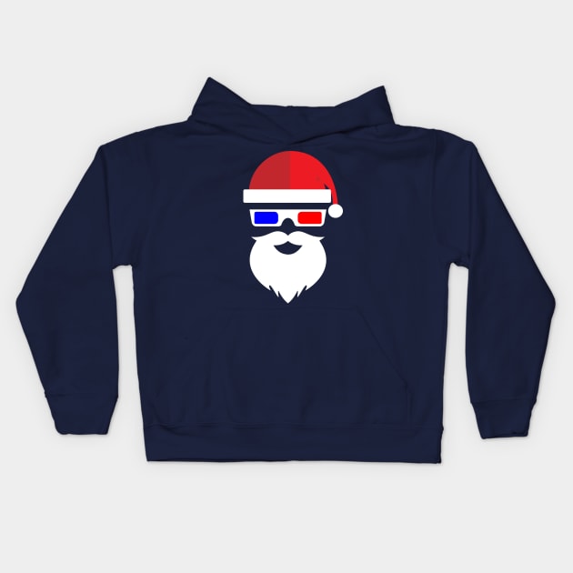 3d Glasses Santa Hat and Beard Shirt Kids Hoodie by Brobocop